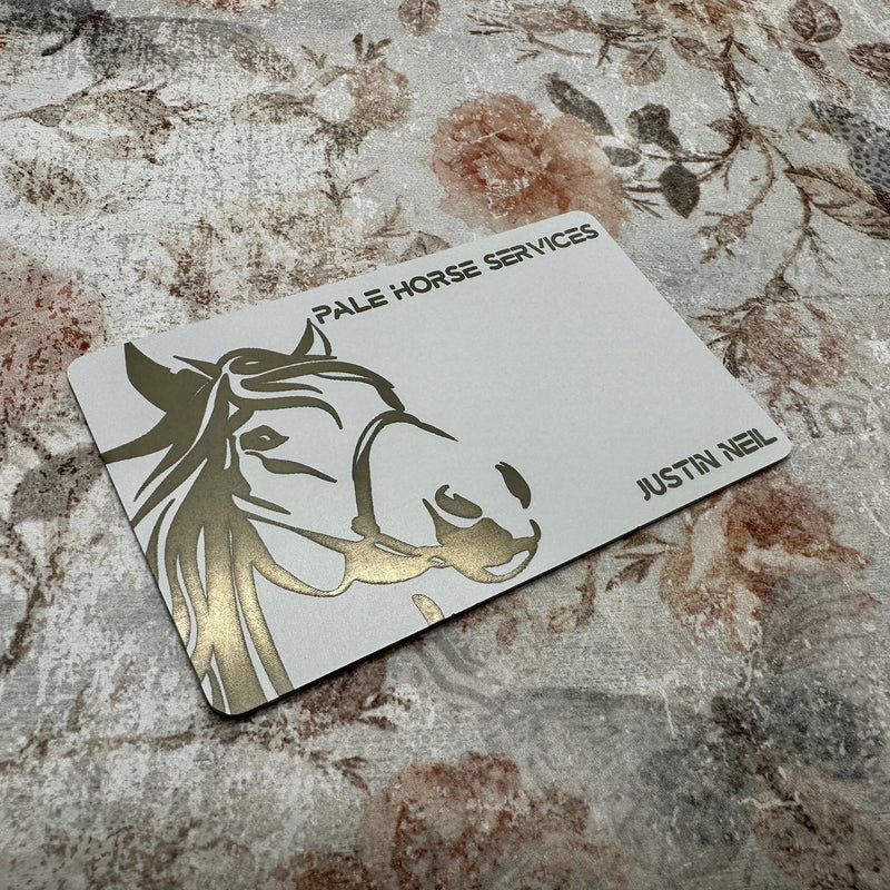 White steel card